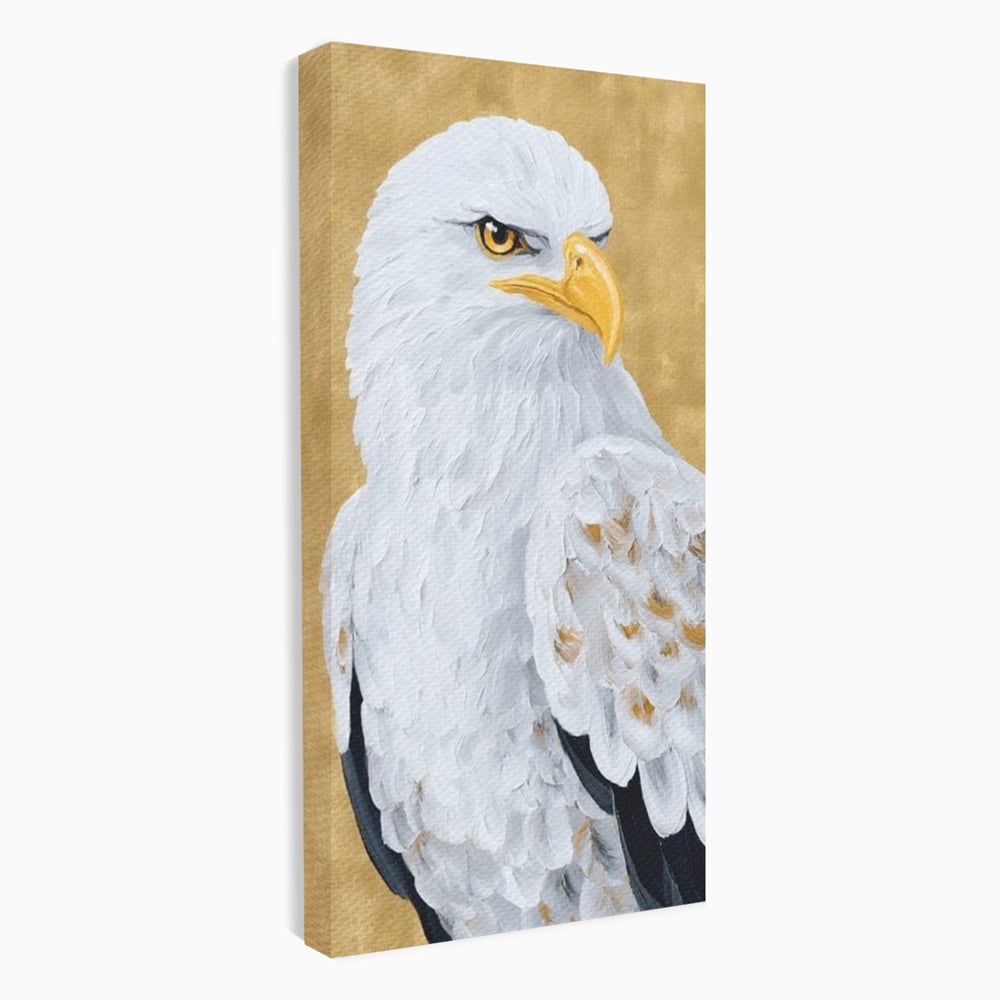 Tablou canvas cu tablou canvas cu vultur alb, fara rama, pe sasiu de lemn